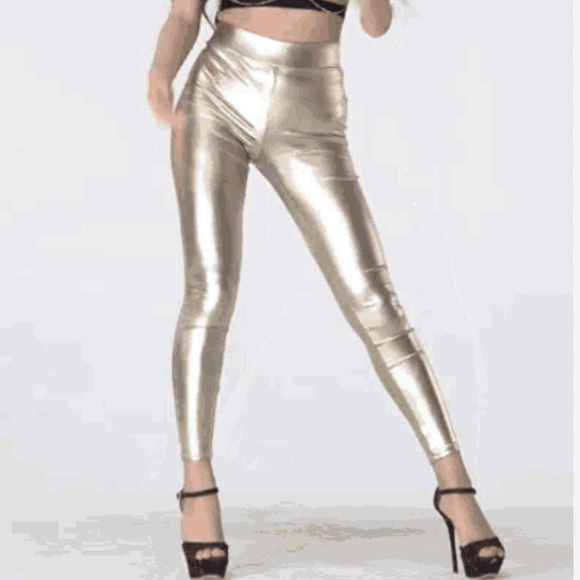 Athena Marie champagne shimmer leggings - Picture 1 of 6